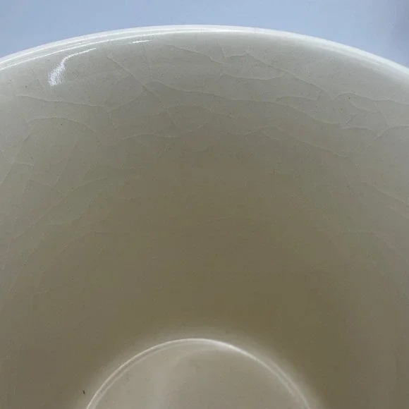 Vintage Morton Salt Girl Coffee Mug Set 4 Historical Logos 1914-1968 Cream Blue - Picture 7 of 8